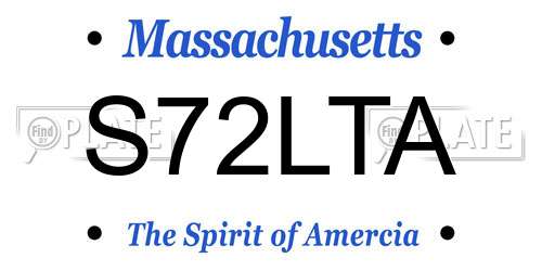 S72LTA Massachusetts License Plate