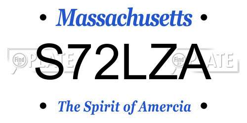 S72LZA Massachusetts License Plate