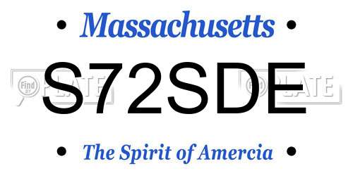 S72SDE Massachusetts License Plate
