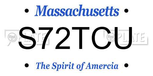 S72TCU Massachusetts License Plate