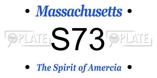 S73 Massachusetts License Plate