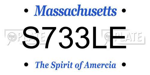 S733LE Massachusetts License Plate