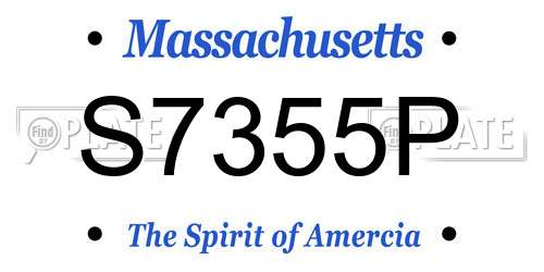 S7355P Massachusetts License Plate