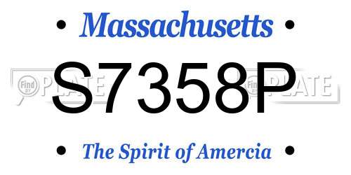 S7358P Massachusetts License Plate