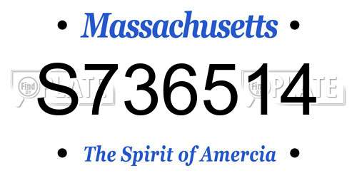 S736514 Massachusetts License Plate