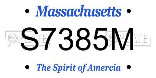 S7385M Massachusetts License Plate