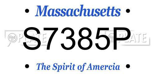 S7385P Massachusetts License Plate