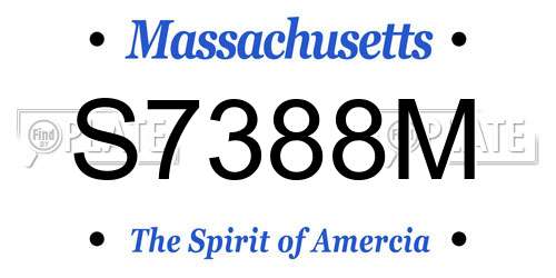 S7388M Massachusetts License Plate