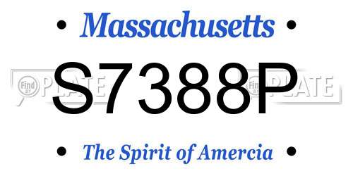 S7388P Massachusetts License Plate