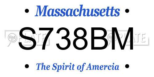 S738BM Massachusetts License Plate