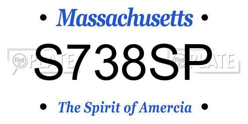 S738SP Massachusetts License Plate