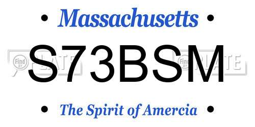 S73BSM Massachusetts License Plate
