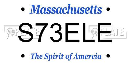 S73ELE Massachusetts License Plate