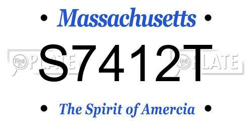S7412T Massachusetts License Plate