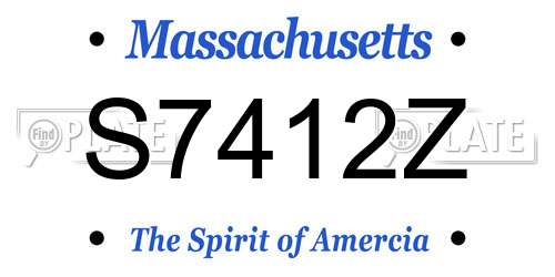 S7412Z Massachusetts License Plate