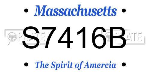 S7416B Massachusetts License Plate