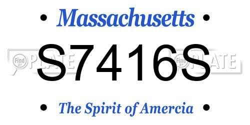 S7416S Massachusetts License Plate