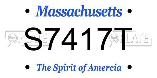 S7417T Massachusetts License Plate
