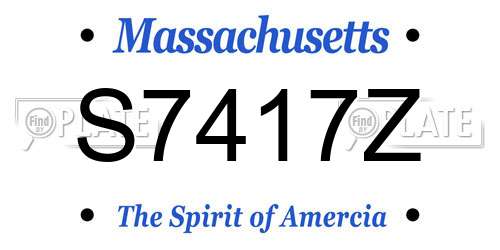 S7417Z Massachusetts License Plate