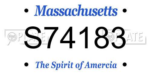 S74183 Massachusetts License Plate