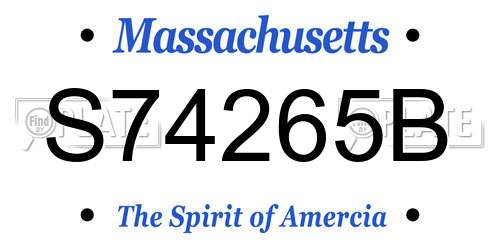 S74265B Massachusetts License Plate