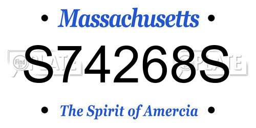 S74268S Massachusetts License Plate