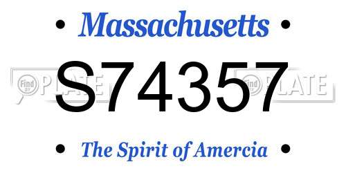 S74357 Massachusetts License Plate