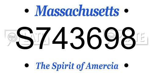 S743698 Massachusetts License Plate