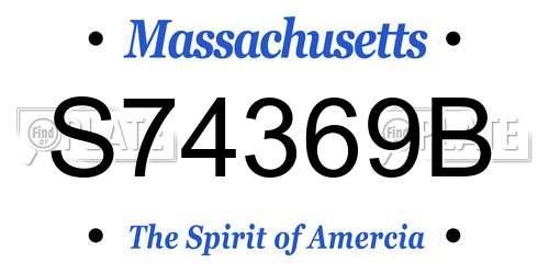 S74369B Massachusetts License Plate