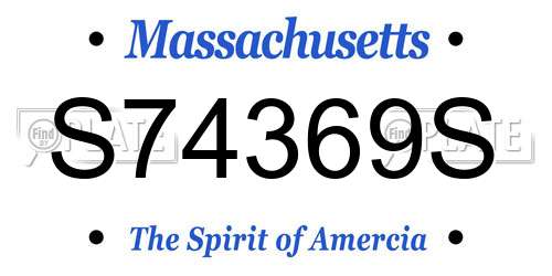 S74369S Massachusetts License Plate