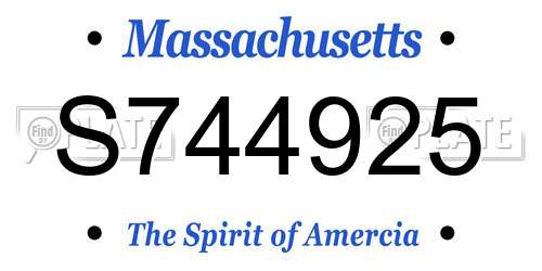 S744925 Massachusetts License Plate