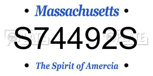 S74492S Massachusetts License Plate