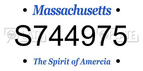 S744975 Massachusetts License Plate