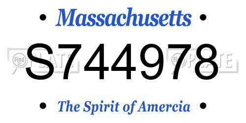 S744978 Massachusetts License Plate
