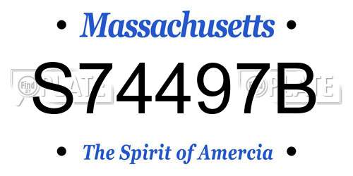 S74497B Massachusetts License Plate