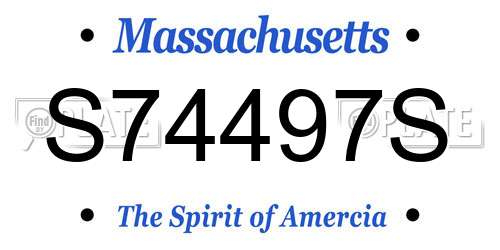 S74497S Massachusetts License Plate