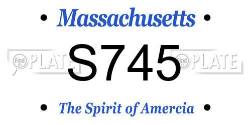 S745 Massachusetts License Plate