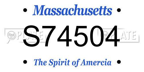 S74504 Massachusetts License Plate