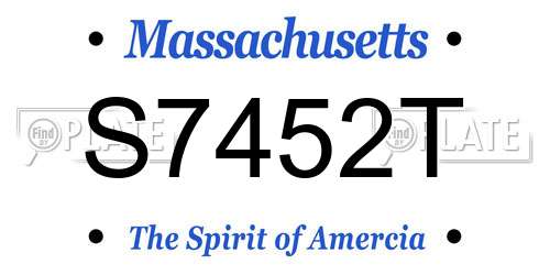 S7452T Massachusetts License Plate
