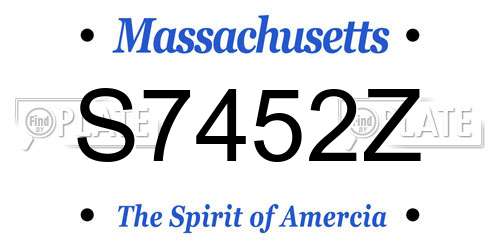 S7452Z Massachusetts License Plate