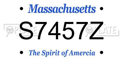 S7457Z Massachusetts License Plate