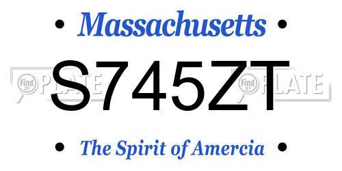 S745ZT Massachusetts License Plate