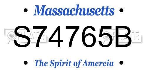 S74765B Massachusetts License Plate