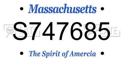 S747685 Massachusetts License Plate