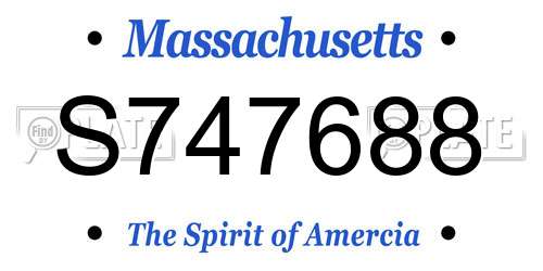 S747688 Massachusetts License Plate