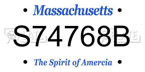 S74768B Massachusetts License Plate