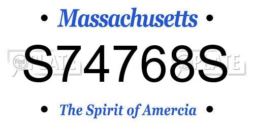S74768S Massachusetts License Plate