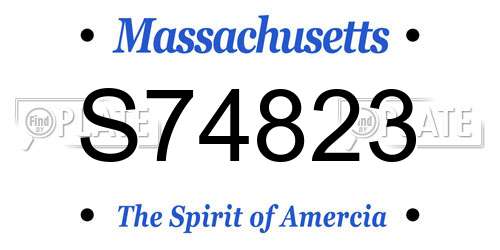 S74823 Massachusetts License Plate