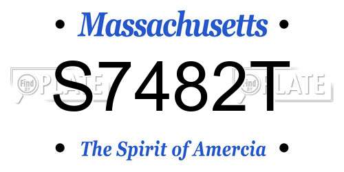 S7482T Massachusetts License Plate