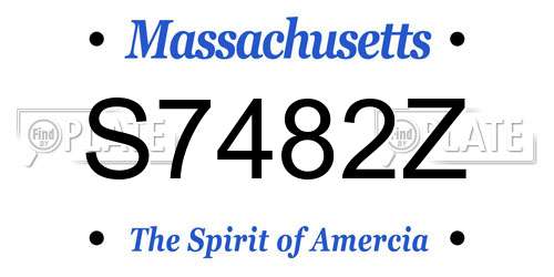 S7482Z Massachusetts License Plate
